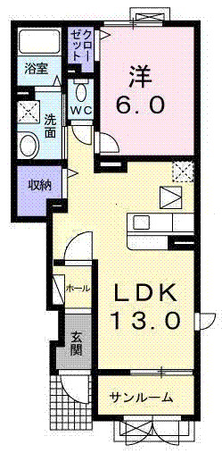 北上市鬼柳町笊渕築13年の間取り