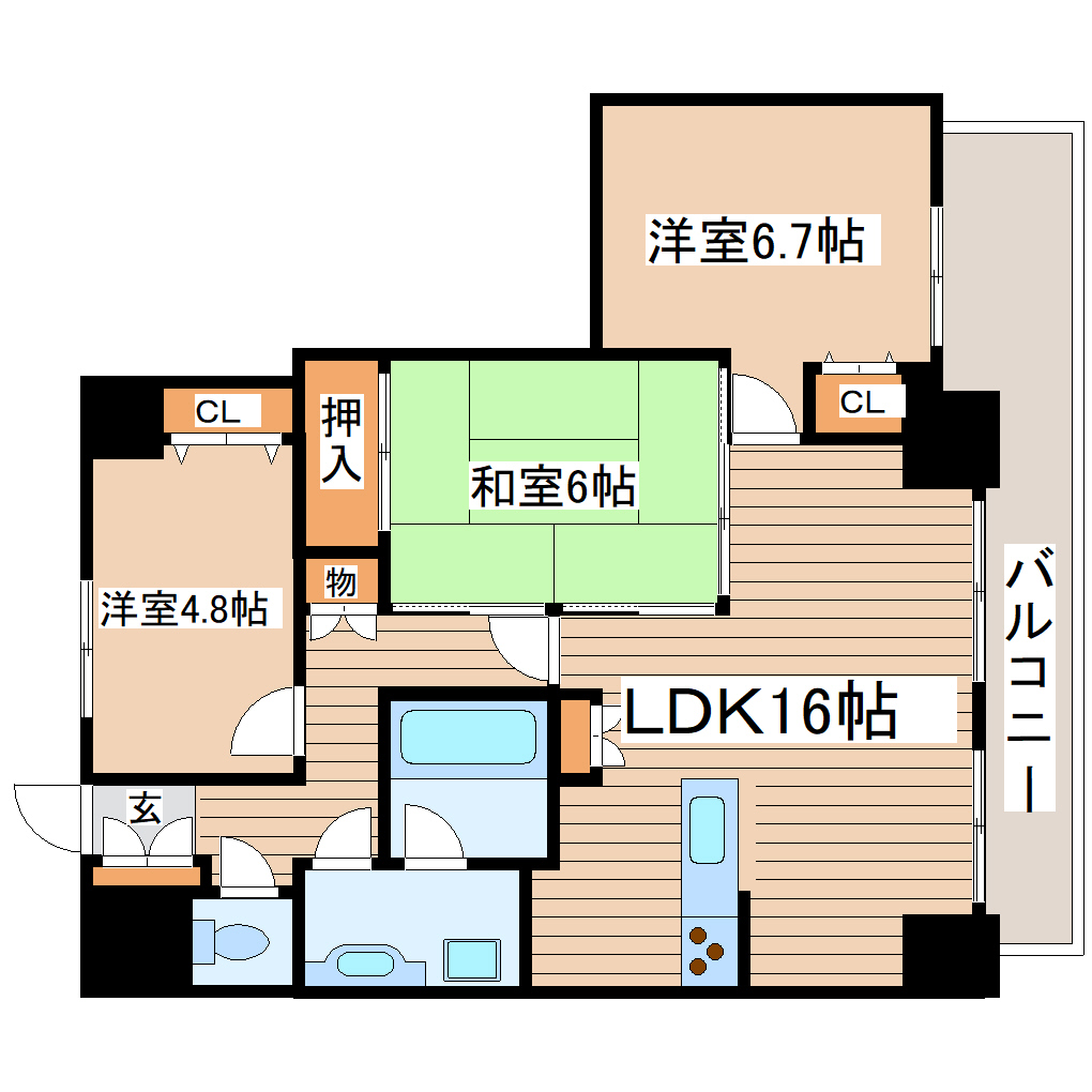 ライオンズタワー仙台長町の間取り