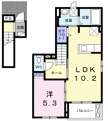 [家電付き] カーサフェリーチェR-Iの間取り