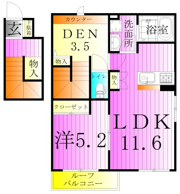 足立区古千谷本町のアパートの間取り