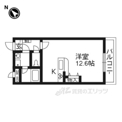 【京都市西京区樫原鴫谷のマンションの間取り】