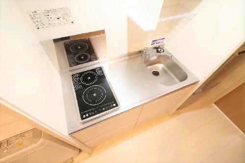 キッチン　ワイドキッチン2口コンロ（IＨ専用）お掃除が楽チン