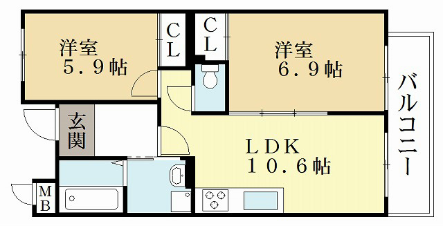 【サングリーンハウスの間取り】