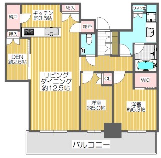 大阪市西区南堀江のマンションの間取り