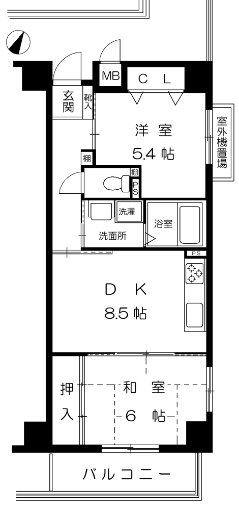 【カサベラ新在家ツインズII号館の間取り】