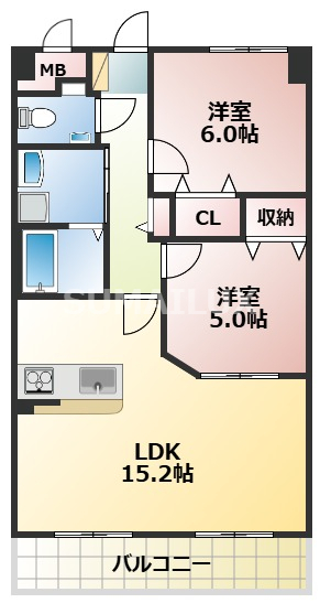 菊池郡大津町美咲野のマンションの間取り