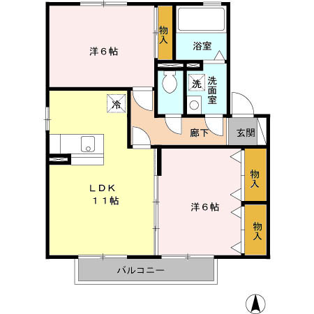 鳥栖市本町のアパートの間取り