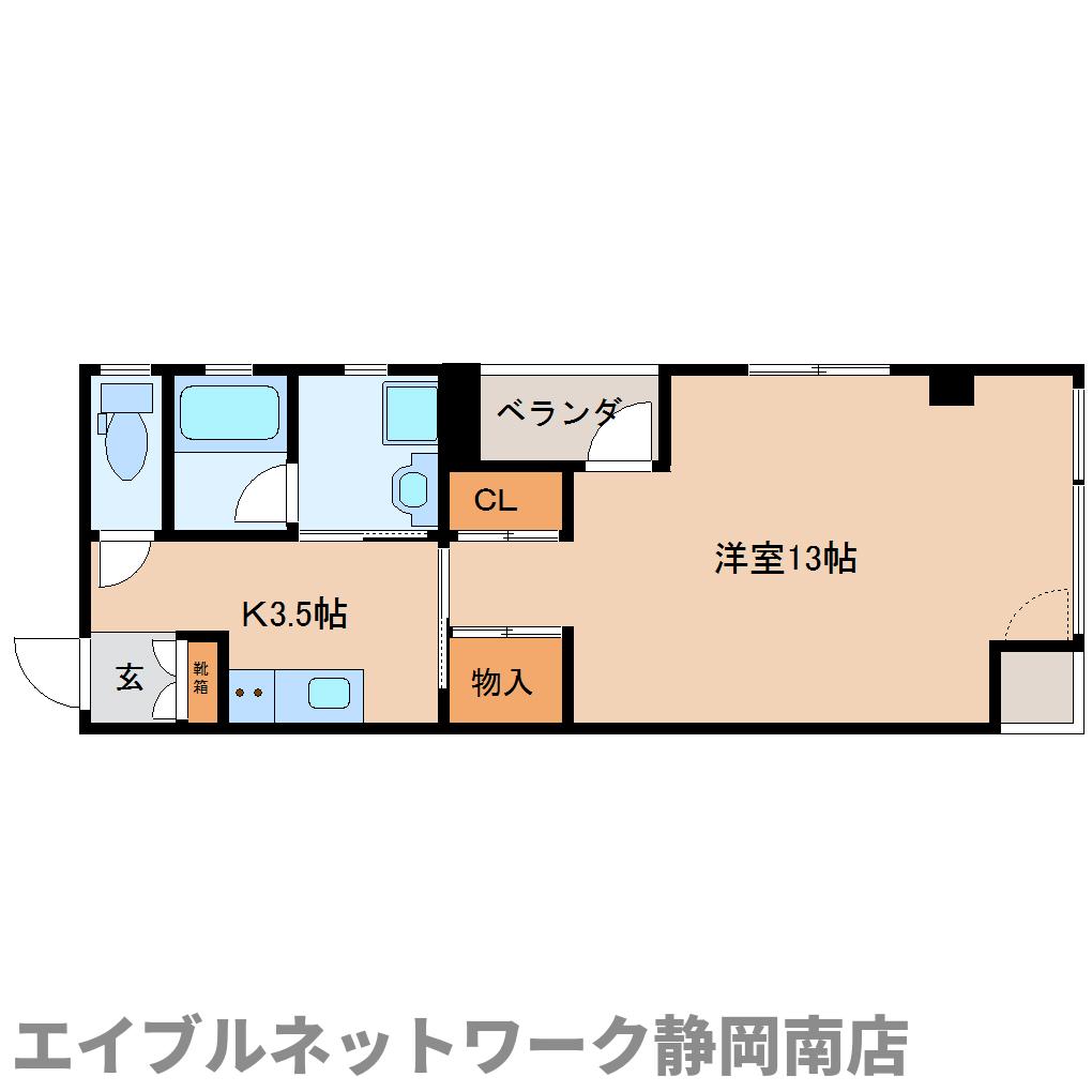 静岡市駿河区南町のマンションの間取り