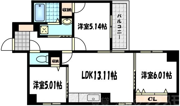 二条城東レジデンスの間取り