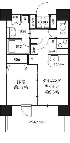 新宿区西新宿のマンションの間取り