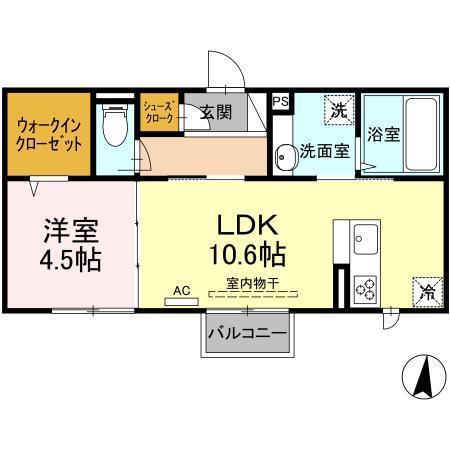 Ｄ－ｒｏｏｍ三沢下久保　Ｂの間取り