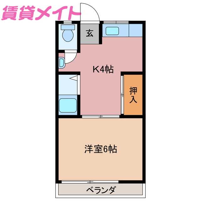 伊勢市岩渕のマンションの間取り