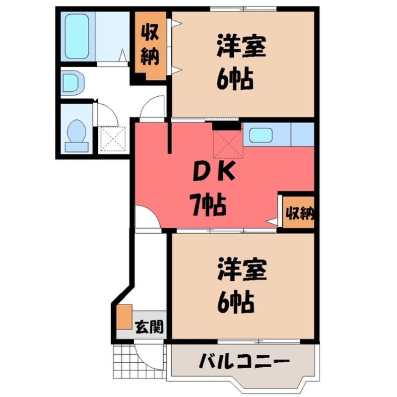 古河市中田のアパートの間取り