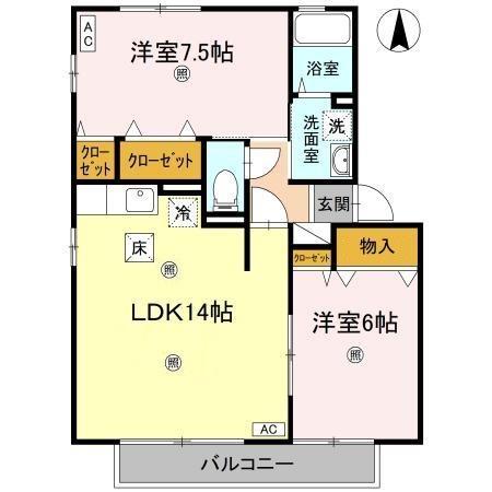 グレイスフル屋島　Ｂ棟の間取り