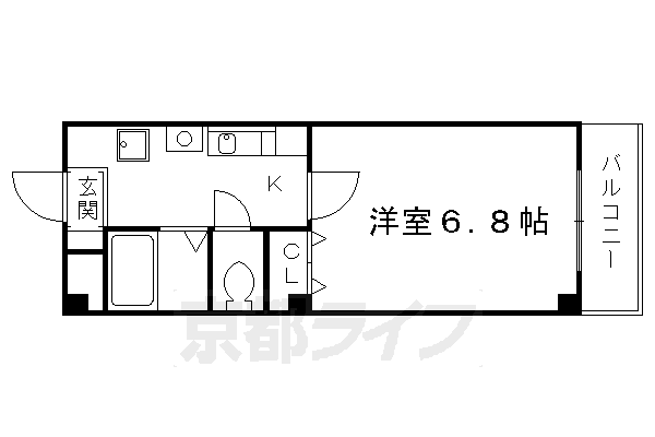 【京都市伏見区深草町通町のマンションの間取り】