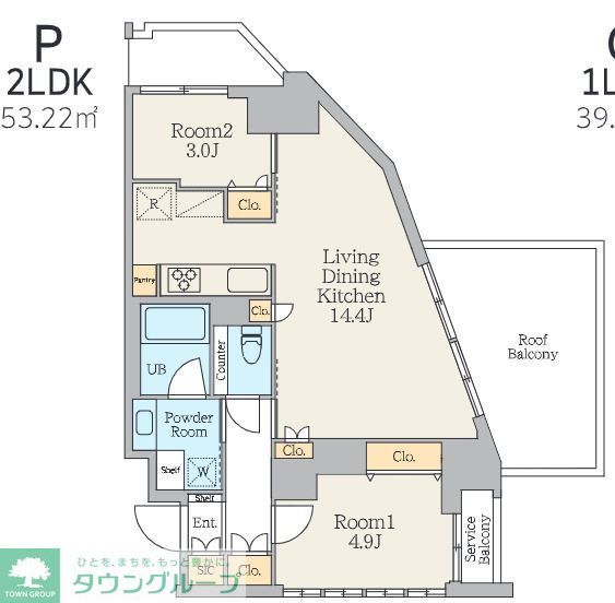 東急目黒線 不動前駅 徒歩4分 6階建 築1年の間取り写真