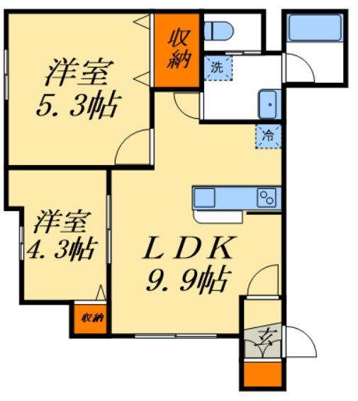 ＪＲ京浜東北線 蕨駅 バス乗車時間：10分 最寄りバス停で下車 徒歩6分 3階建 築2年の間取り写真