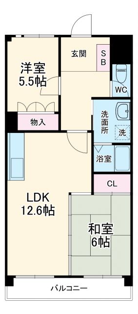 サンハイツ朝宮の間取り