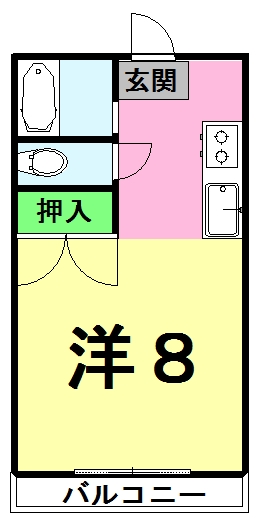 菊池市野間口のアパートの間取り