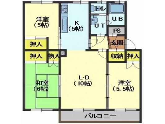 函館市豊川町のマンションの間取り