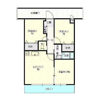 福知山市字和久市のマンションの間取り