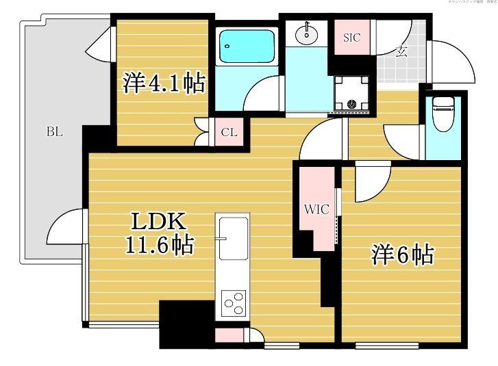 レーベン福岡天神ONE TOWERの間取り