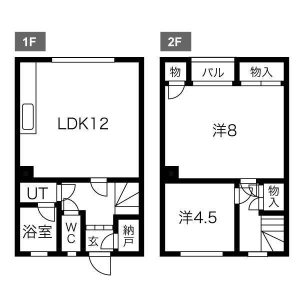 札幌市手稲区手稲本町四条のアパートの間取り