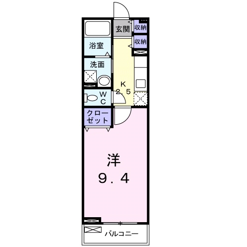 西尾市平坂町のアパートの間取り