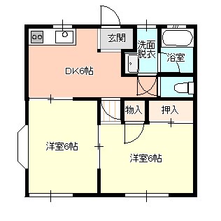 牛久市柏田町のアパートの間取り