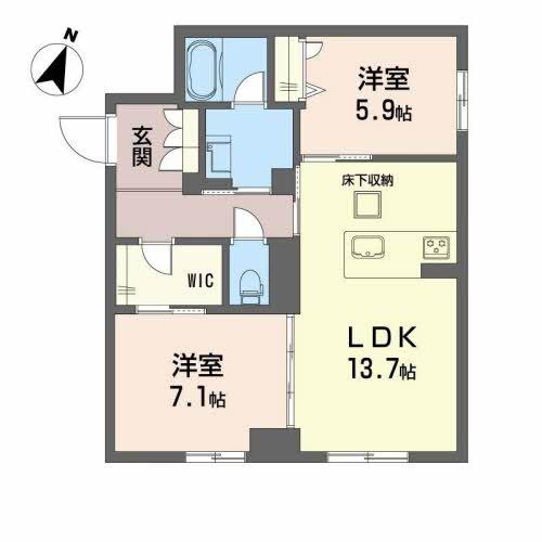 熊本市東区長嶺西のマンションの間取り