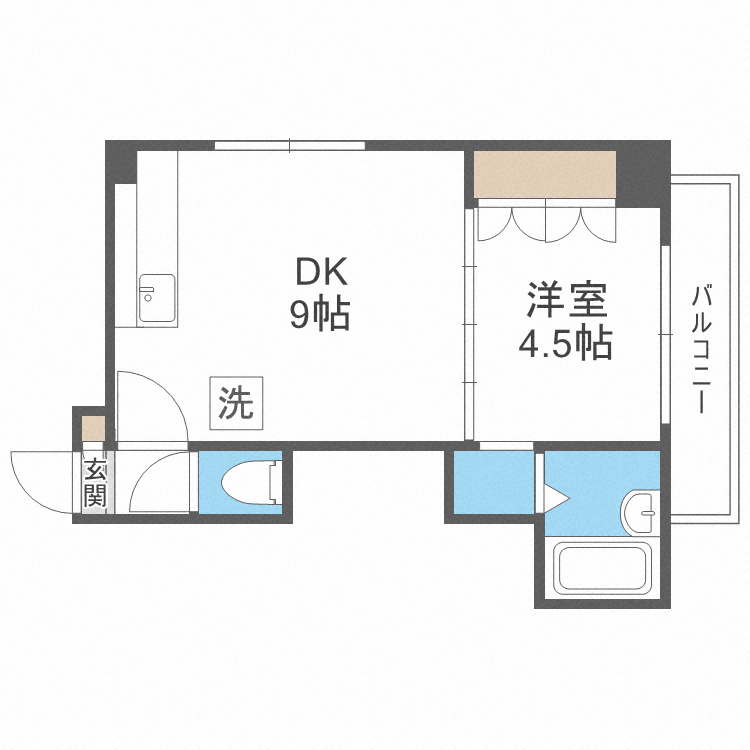 札幌市中央区南五条西のマンションの間取り