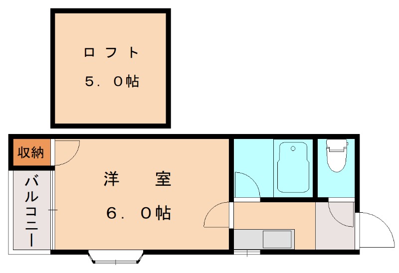 北九州市小倉北区井堀のマンションの間取り