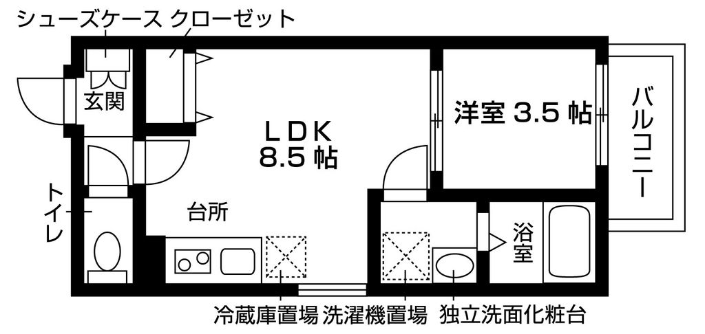 （仮称）堺市北区百舌鳥梅町3丁計画A棟の間取り