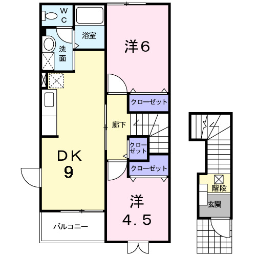 茂原市木崎のアパートの間取り