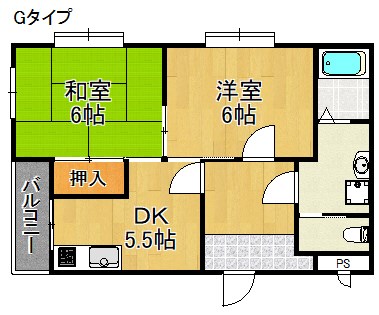 大阪市住之江区安立のマンションの間取り