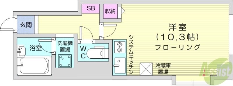 札幌市北区北十七条西のマンションの間取り