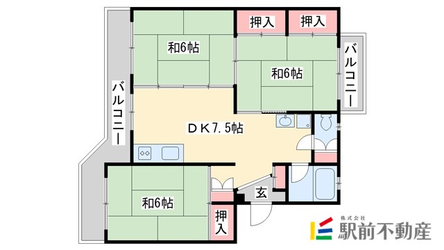 ビレッジ都府楼の間取り