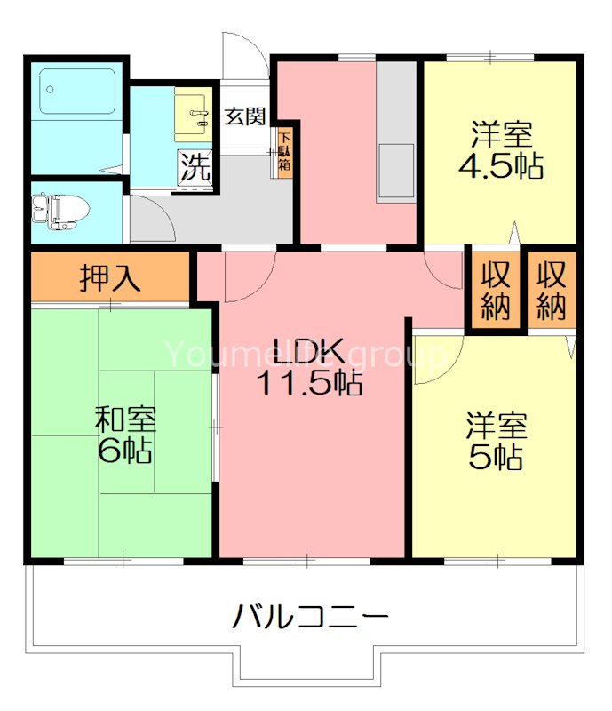 横浜市栄区飯島町のマンションの間取り