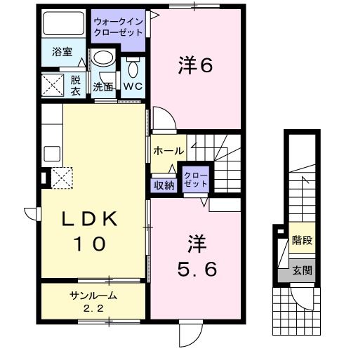 北蒲原郡聖籠町大字網代浜のアパートの間取り