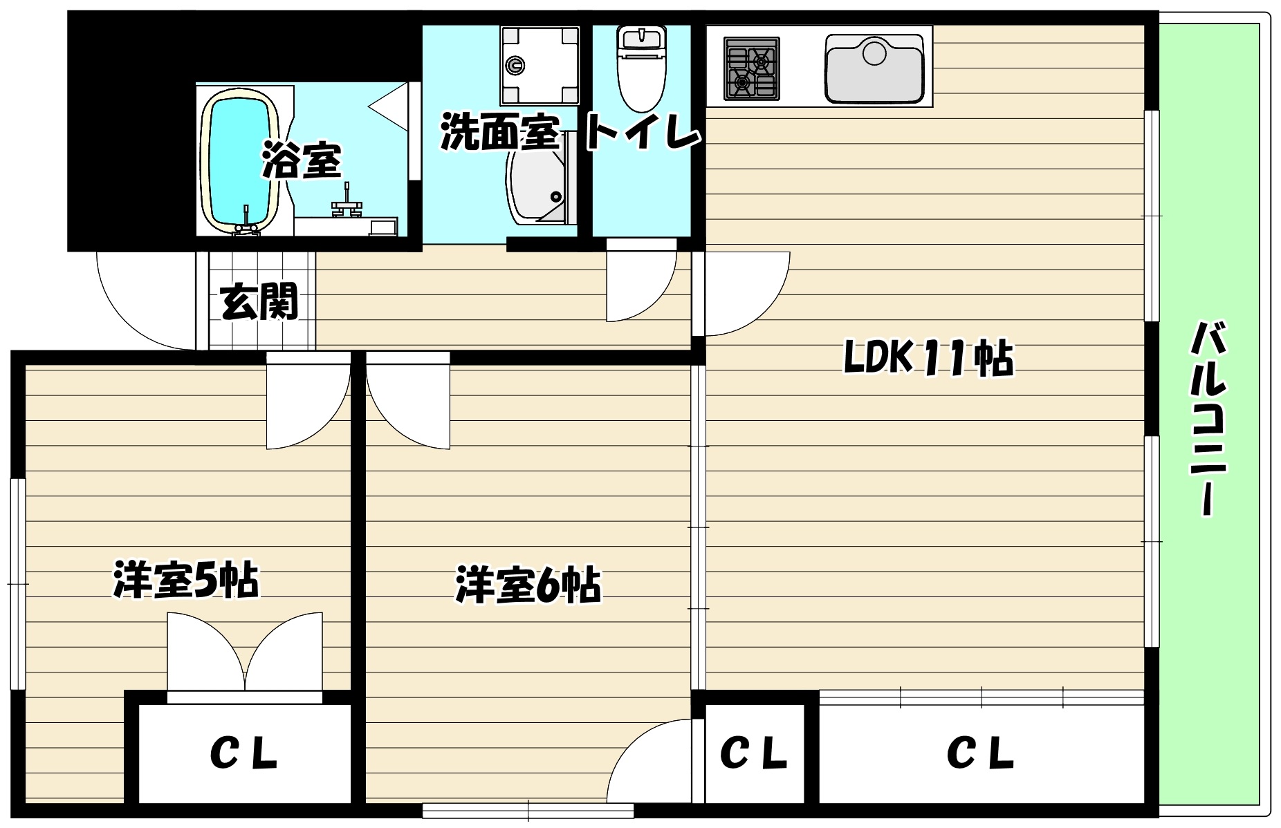 大阪市淀川区木川東のマンションの間取り