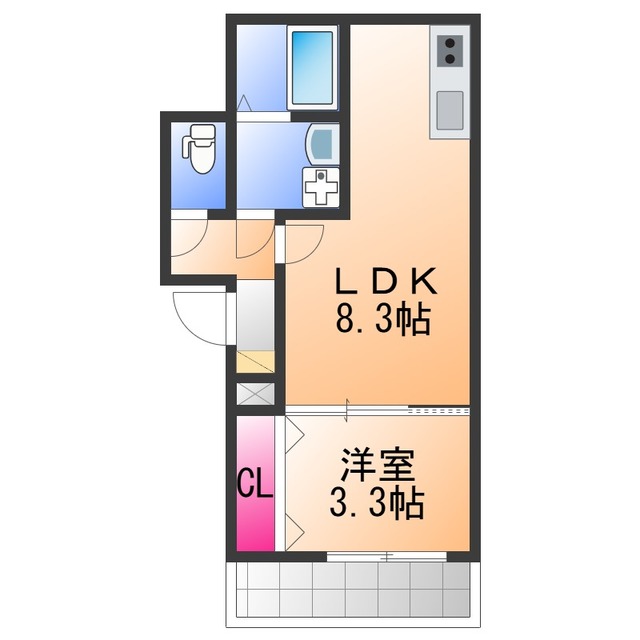 泉大津市東港町のアパートの間取り