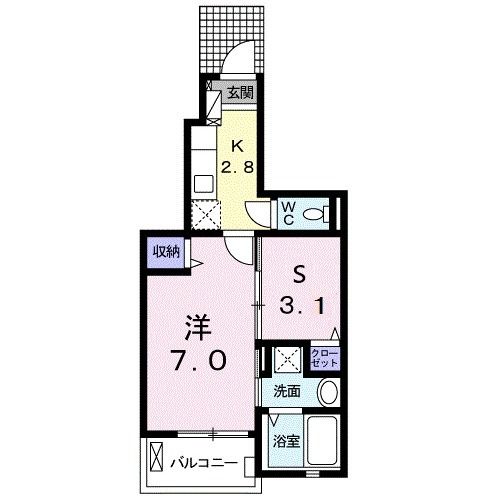 【東松山市材木町のアパートの間取り】