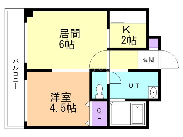 札幌市北区新琴似八条のマンションの間取り