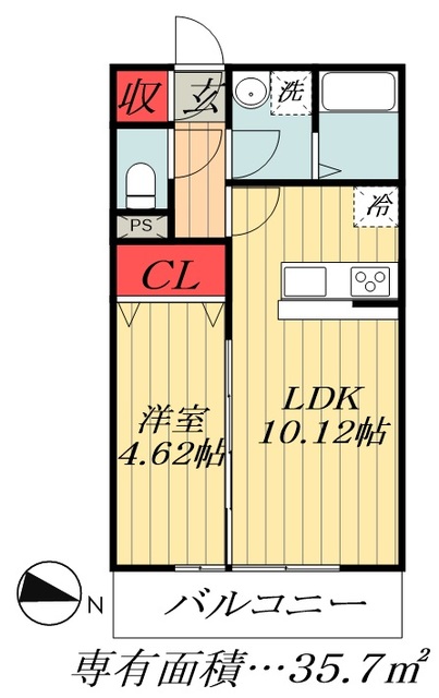 江戸川区南篠崎町のアパートの間取り