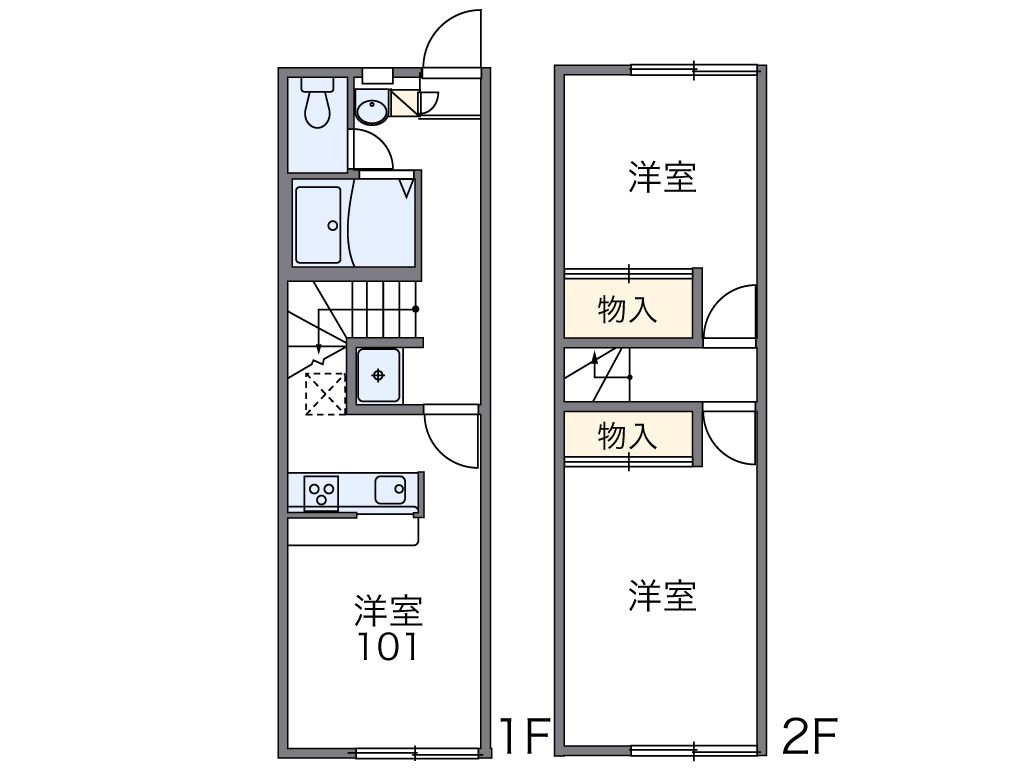 比企郡滑川町月の輪のアパートの間取り