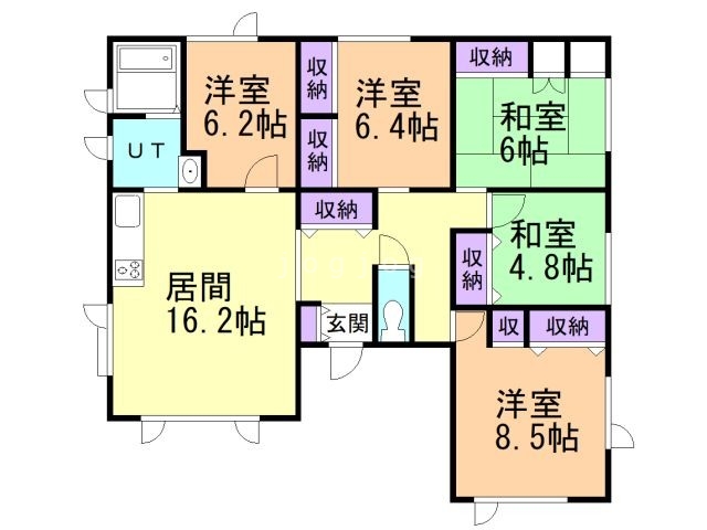 札幌市西区西野二条のマンションの間取り