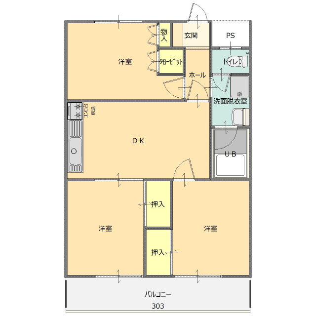 太田市新田木崎町のマンションの間取り