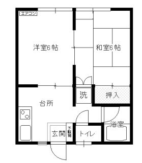 鎌倉市津のアパートの間取り