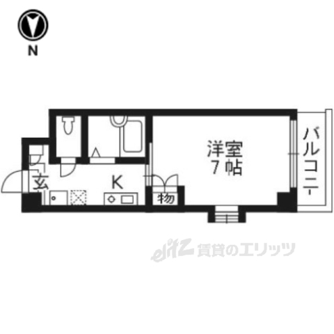 京田辺市三山木野神のマンションの間取り