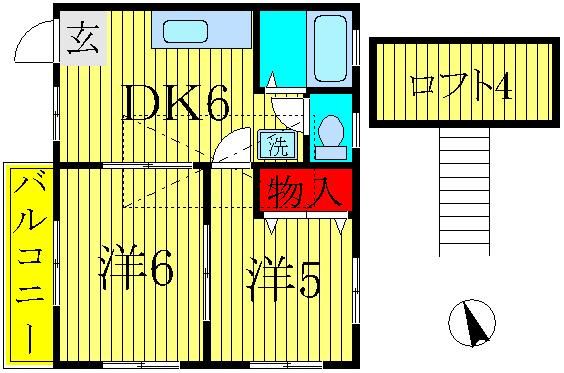 柏市今谷上町のアパートの間取り